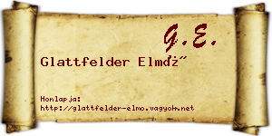 Glattfelder Elmó névjegykártya